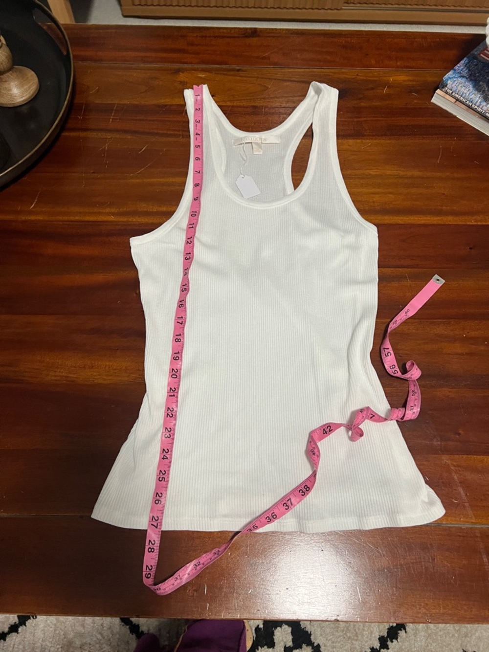 Nordstrom White Ribbed Racerback Tank - Picture 6 of 6